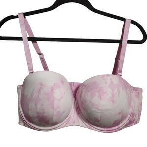 TORRID Curve Pink Lilac Tye Dye Strapless Convertible Push Up Bra Size 42D